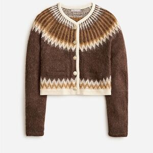 J. Crew Brown and Cream Patterned Sweater